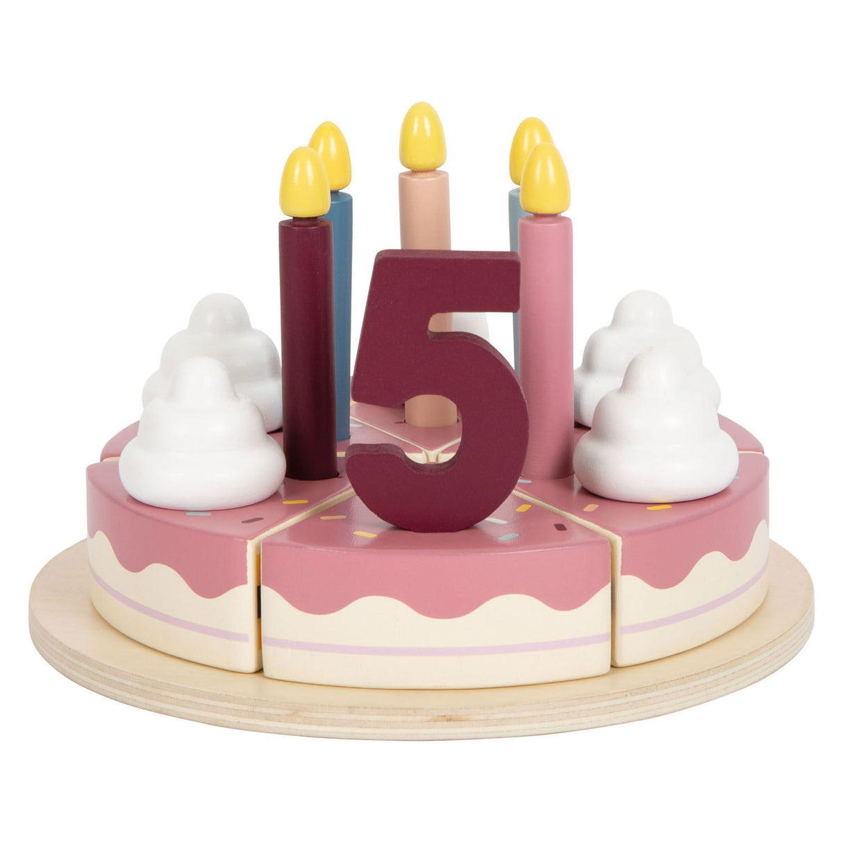 Petit pied - gâteau d'anniversaire actuel en bois, 18dlg.