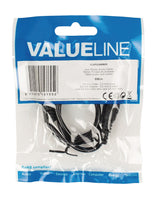 VALUELINE VALUELINE VLAP22000B05 Jack Stereo Audio Cable 3,5 mm moški 3,5 mm moški 0,50 m črna