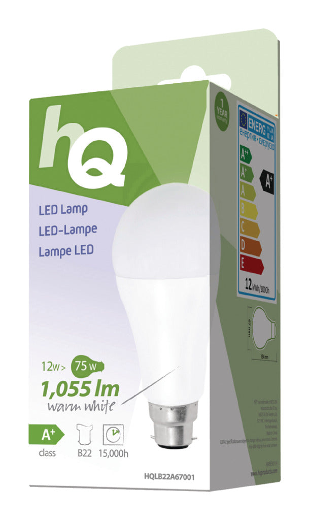 HQ lb22A67001 A67 B22 12W (75W) LED svetilka
