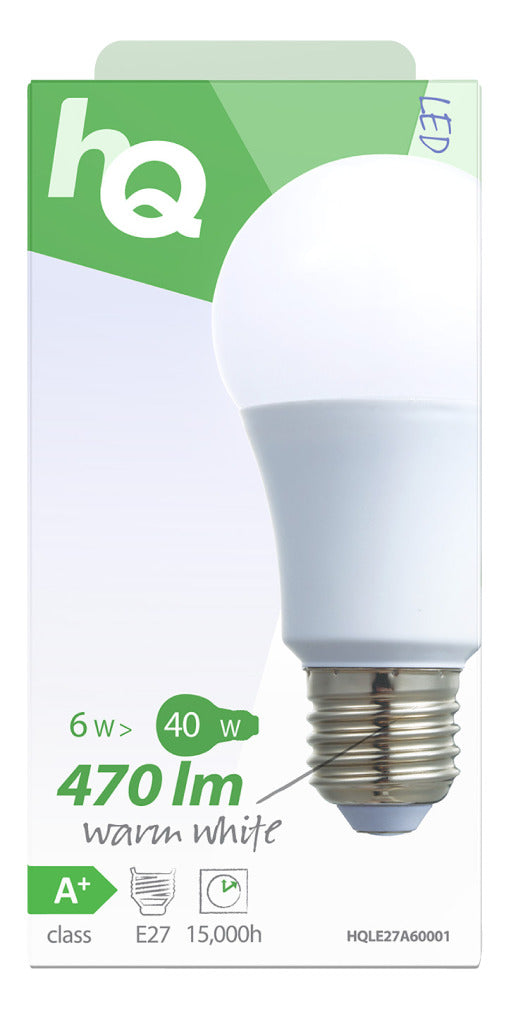 HQ LE27A60001 LED LAMP A60 E27 6,5 W 470 LM 2 700 K
