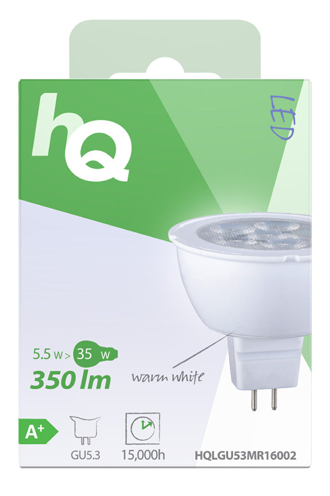 HQ LGU53 MR16002 Lámpara LED MR16 GU5.3 5.5 W 350 LM 2 700 K