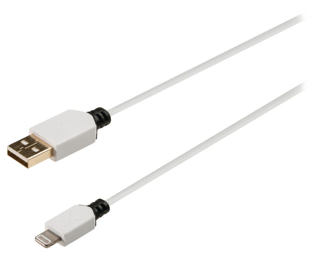 K OUML; NIG KNM39300W10 SYNC OCH LADDA KABEL 8 -PINS Lightning Man - USB 2.0 En hane 1,00 m vit