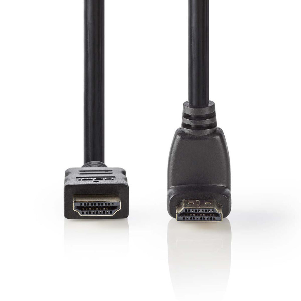 Nedis CVGP34200BK15 High Speed ​​HDMI-kabel med Ethernet HDMI Connector-HDMI-stik 90 ° Anchoring 1,5 m sort