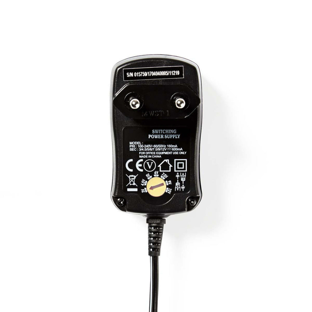 Nedis ACPA006 Universal AC-VOEDINGSADAPTER 3 4,5 6 7,5 9 12 V DC 0,6 A