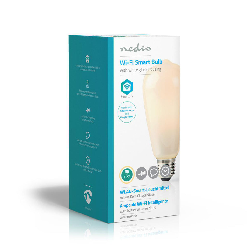 Nedis Wifilf11wtst64 Wi-Fi Smart LED Lamp E27 ST64 5 W 500 LM Weiß