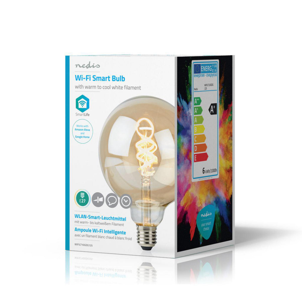 NEDIS WIFILT10GDG125 WI-FIH FI WHOCE FEKT WILL FEED FEED FILLIGAMACK DREID E27 G125 V15 WM