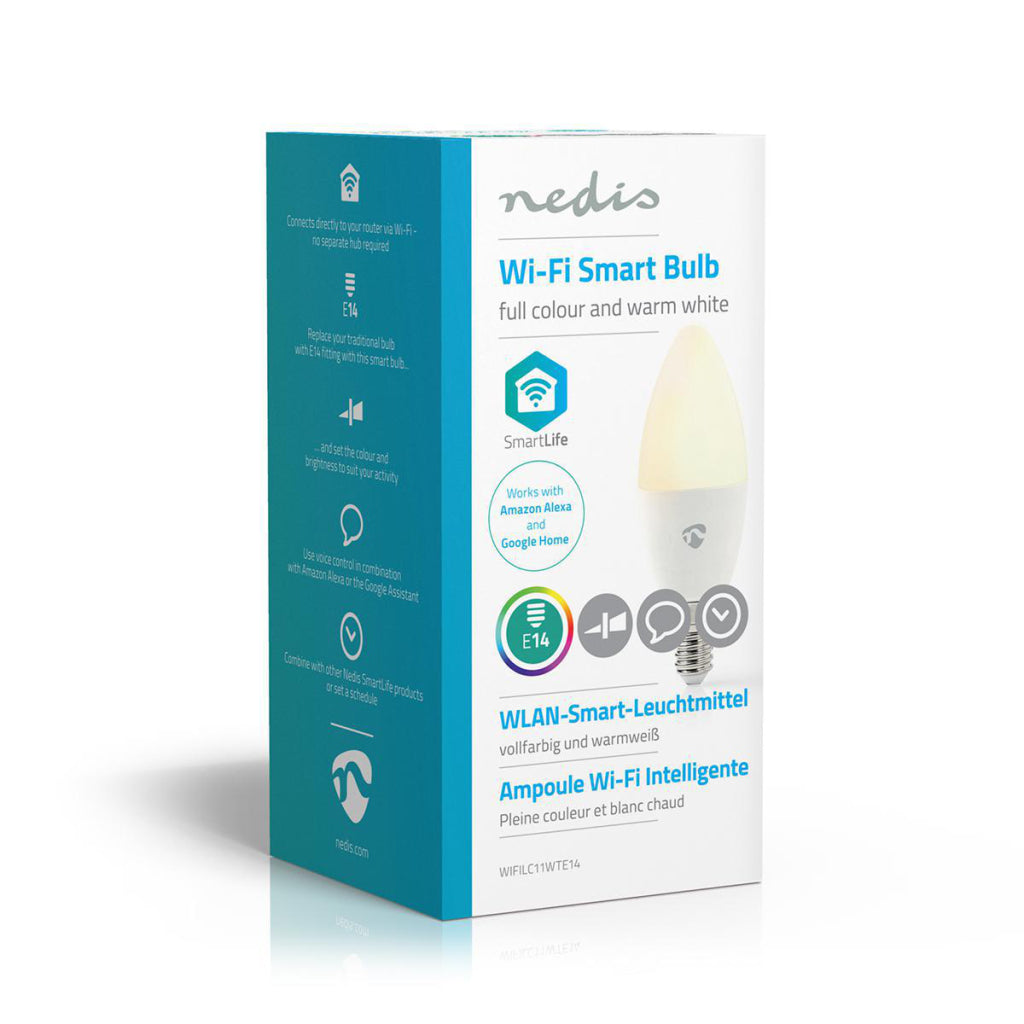 Nedis wifilc11wte14 Wi-Fi smart LED-lampe full farge og varmhvit E14