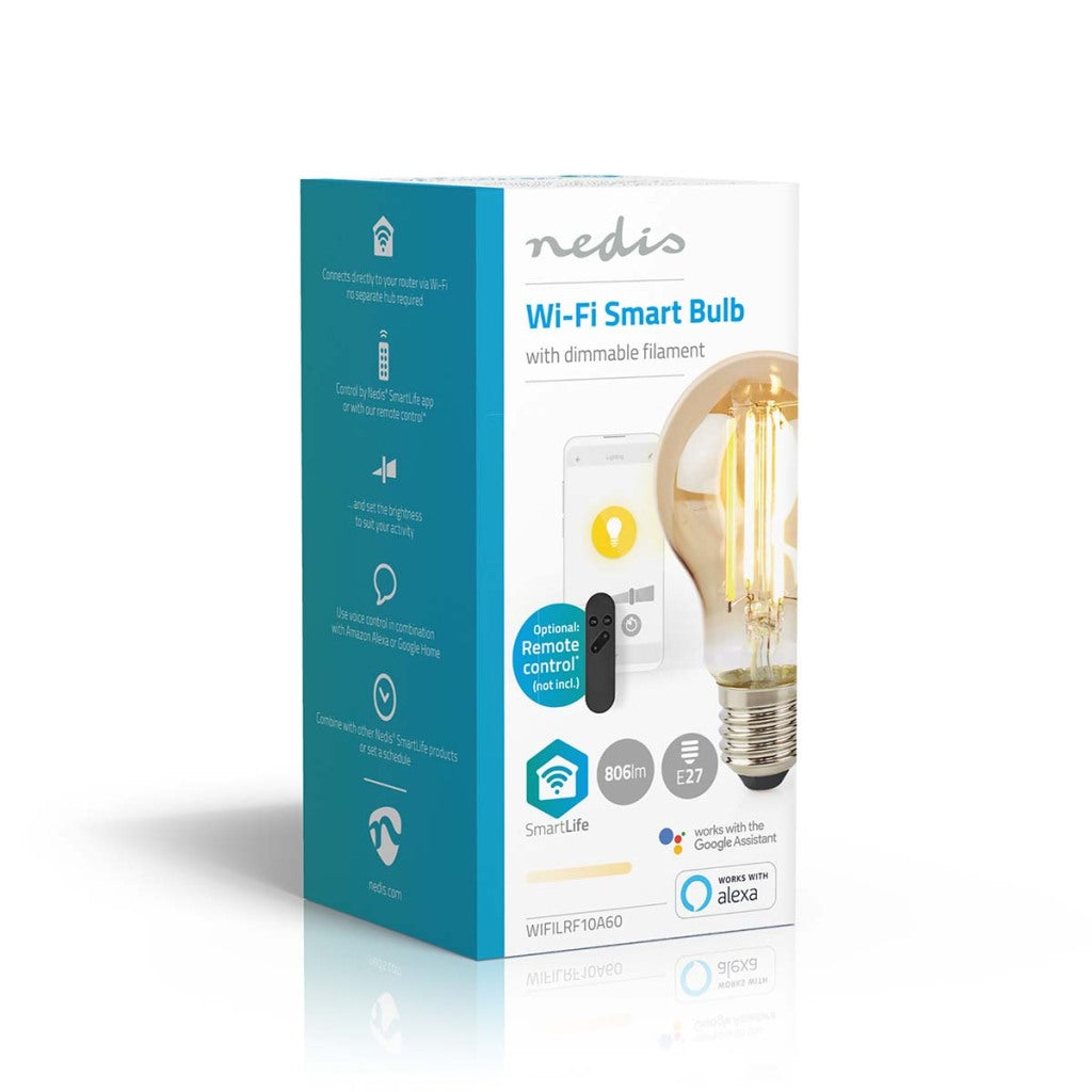 Nedis Wifilrf10A60 SmartLife LED Filamento Lampada Wi-Fi E27 806 lm 7 W Peerio