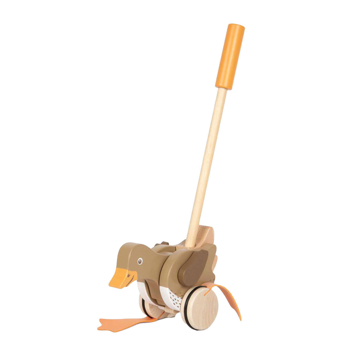 Klenge Fouss - hëlze Push-Figur Enten mat bewegende Kapp
