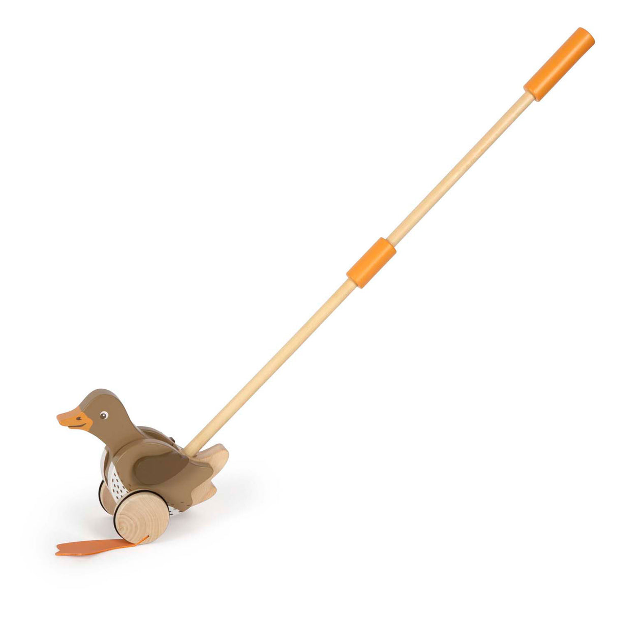 Klenge Fouss - hëlze Push-Figur Enten mat bewegende Kapp