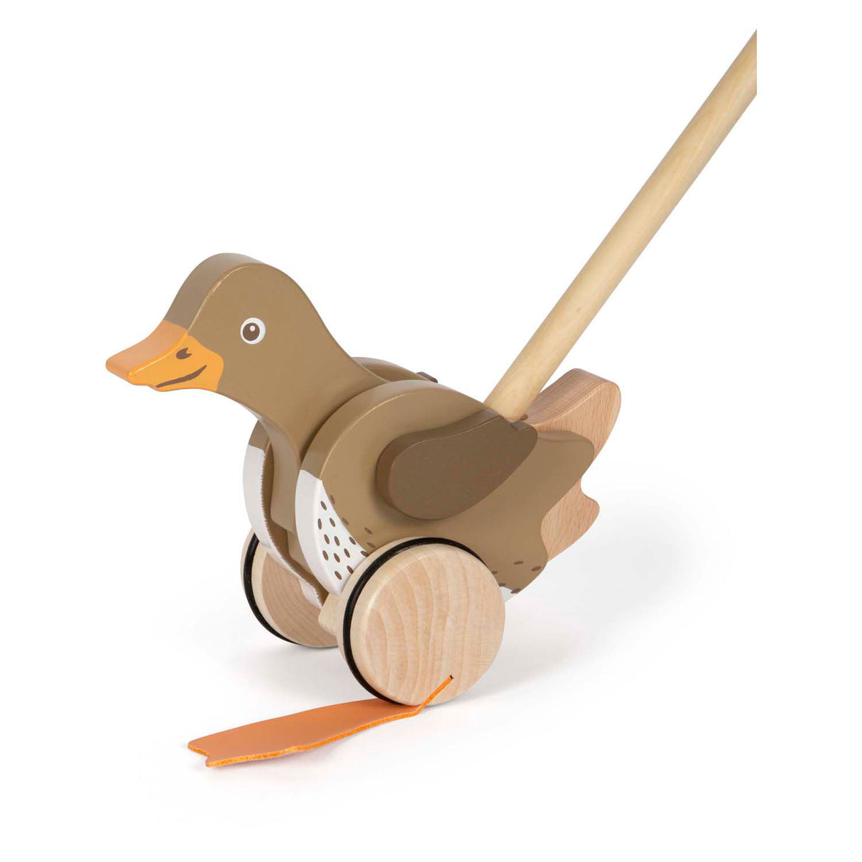 Klenge Fouss - hëlze Push-Figur Enten mat bewegende Kapp