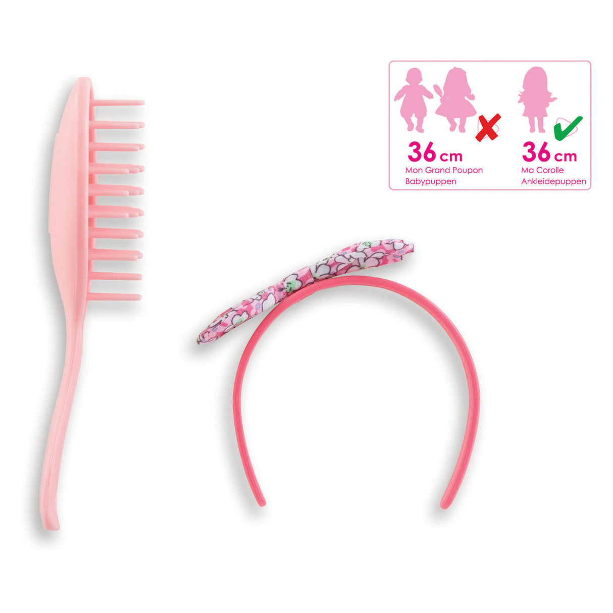Corolle Ma Haarband Fleur avec brosse à cheveux, 2dlg.
