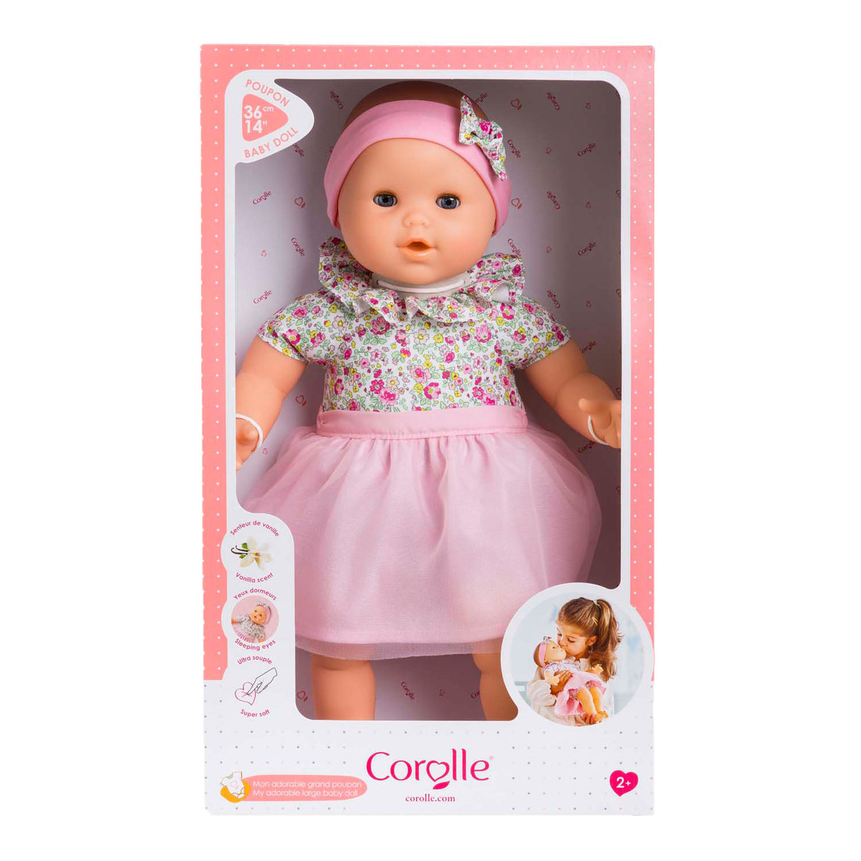 Corolle grande bambola per bambini con fiori, 36 cm