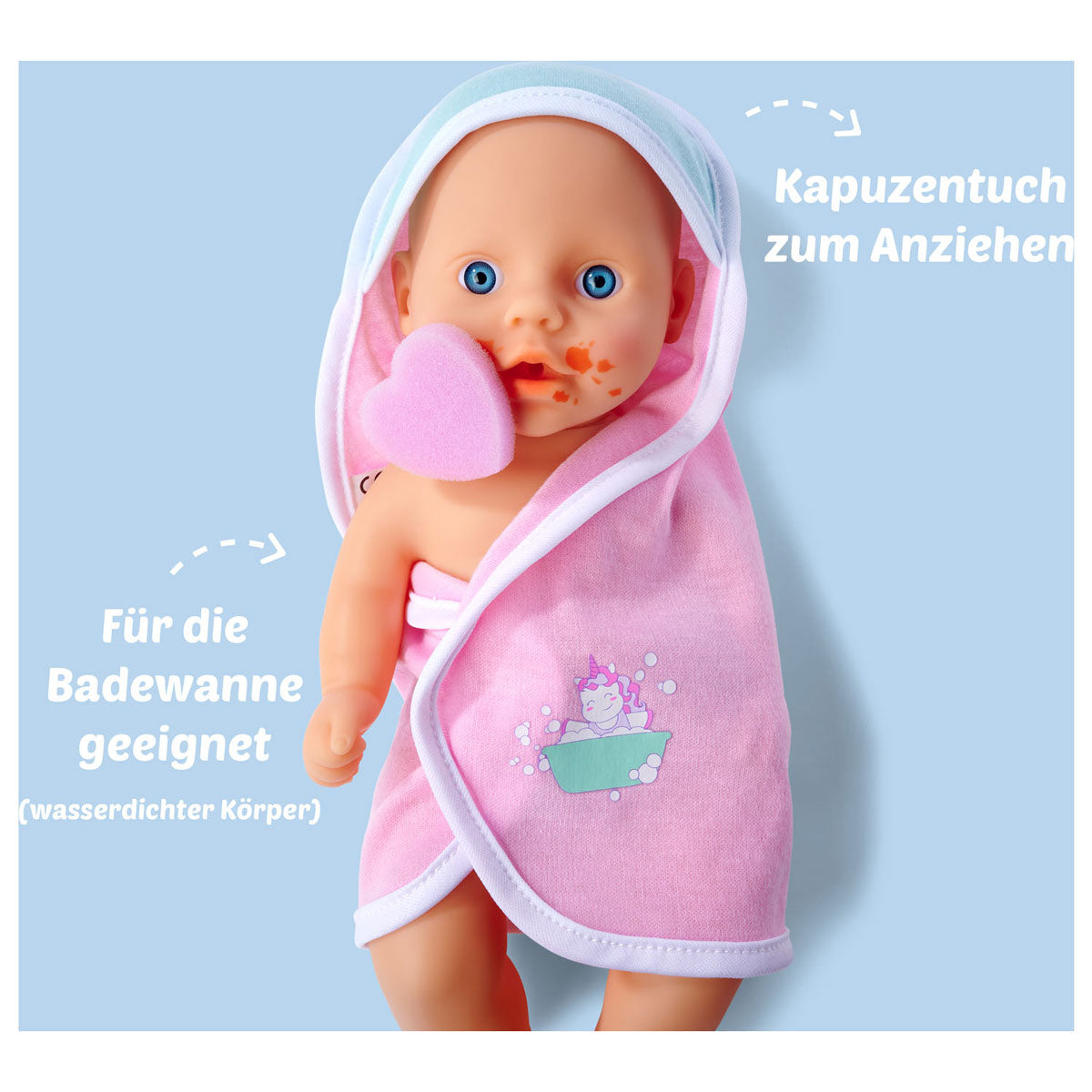 Nei gebuer Puppelchen Badpop muss e Bad huelen