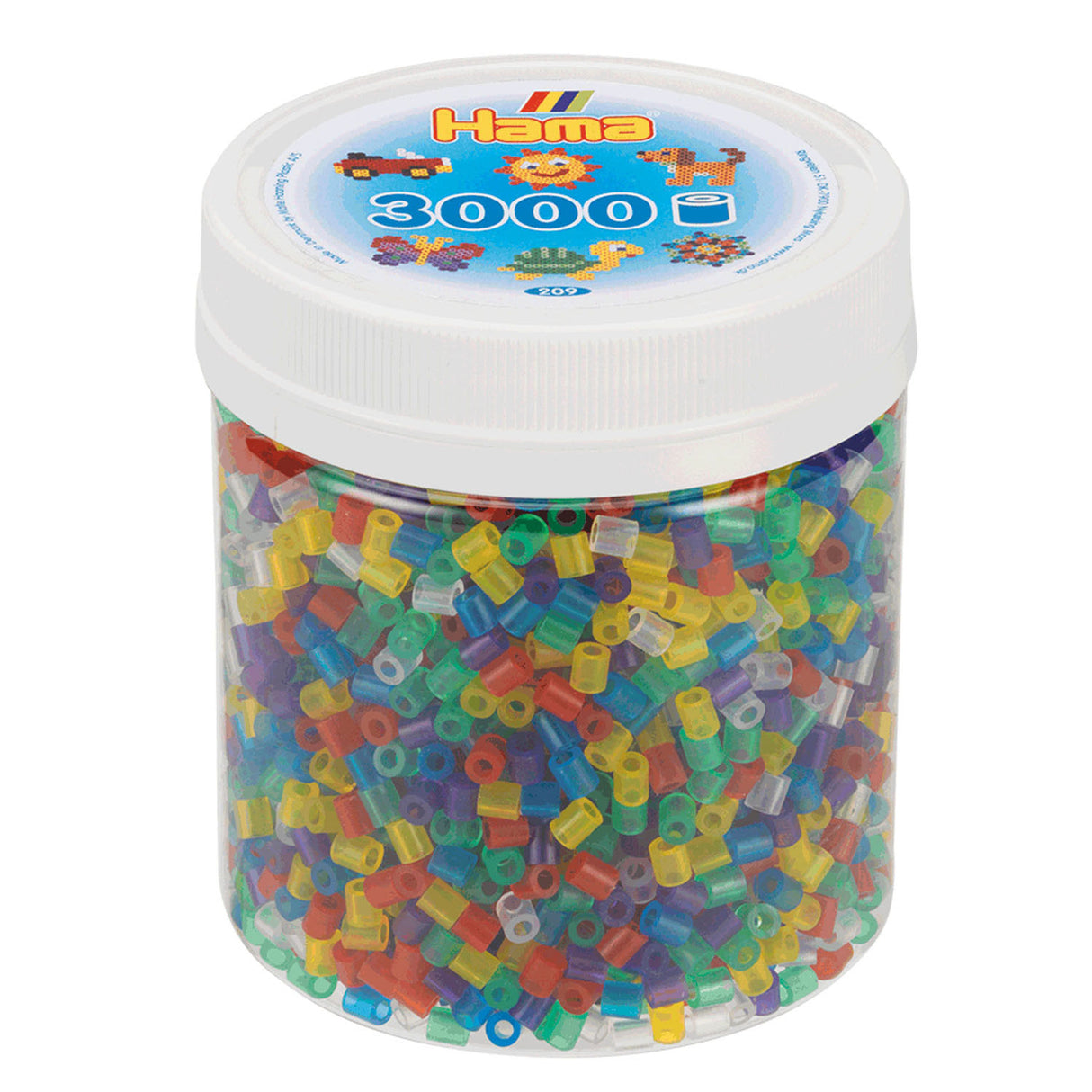 Perle di ferro Hama in barattolo - Mix trasparente (53), 3000st.