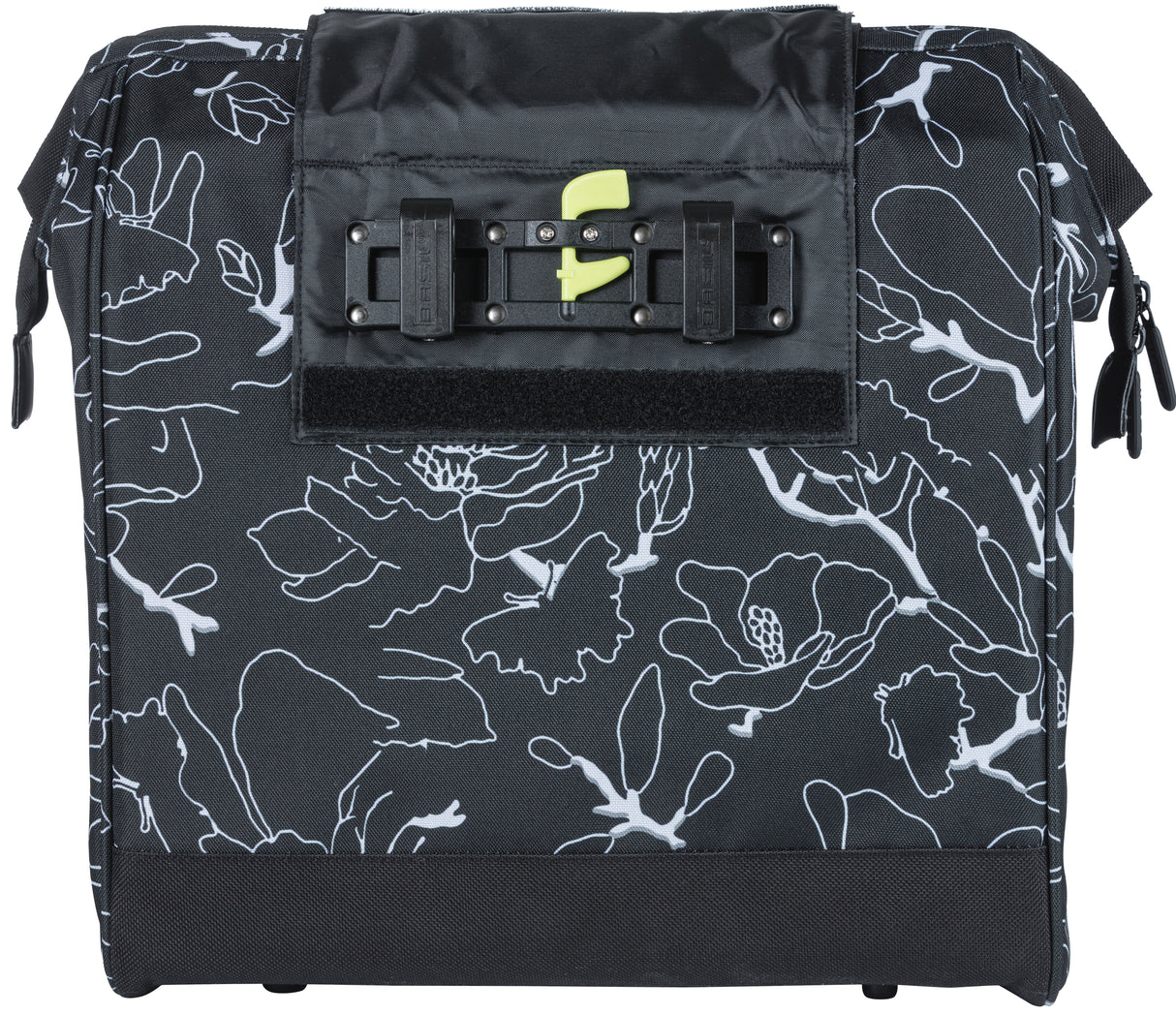Basil Grand Flower Fiethopper - Schwarzes Wasser -Dispst -Beutel mit Laptop -Box - 23l