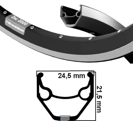 Ryde Velg Zac 2000 Mat Black Sharpened 28 32 Hull 14G Etro 622