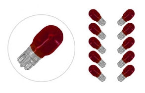 TNT LAMP 12V 10W T13 WEDGE RED (10-PIECT)