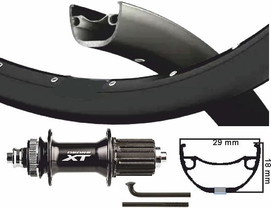 KGS Shimano XT zadnje kolo 28 29 palcev (622) Črno 8-11 hitrost hitrosti QR izpadi QR