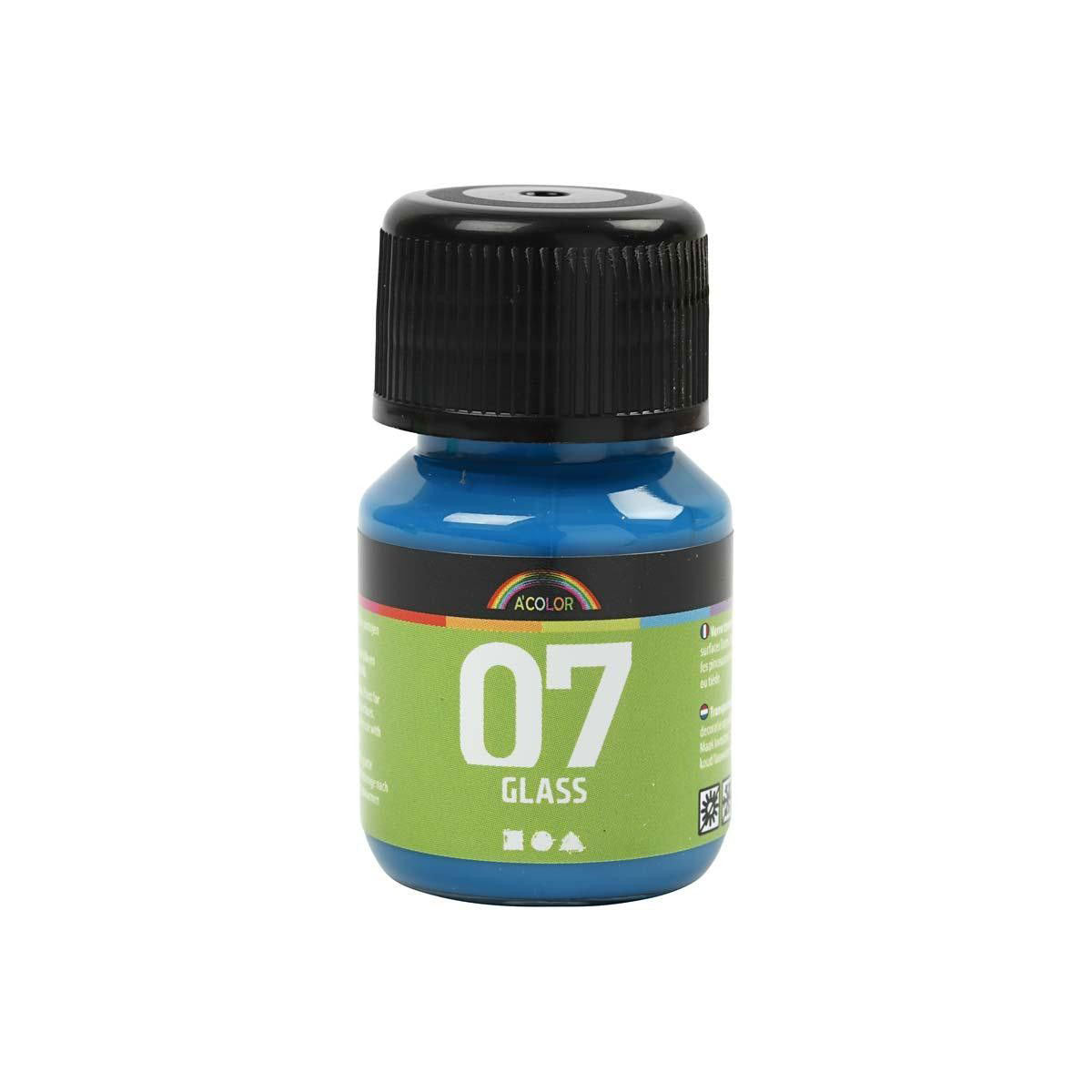 Trvalá skleněná barva - tyrkysová, 30 ml