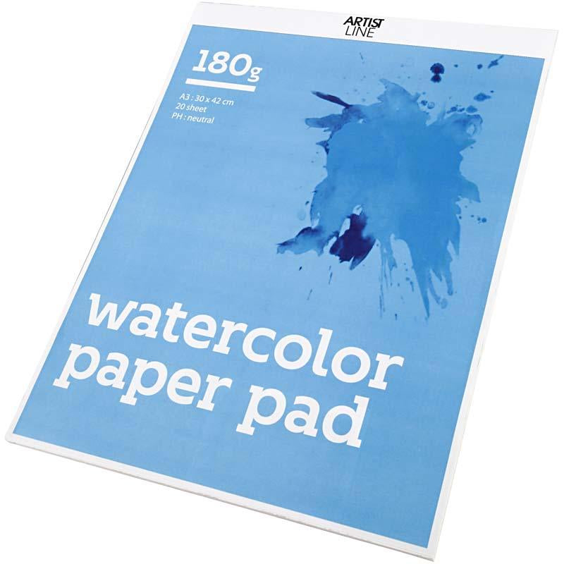 Aquarellblock weißer A3, 20 Blätter