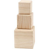 Cutiv Company Cubes en bois, ensemble de 3