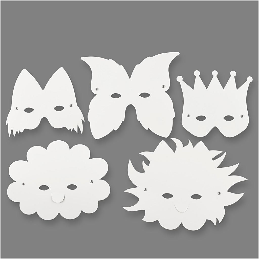 Creativ Company Fantasimaskers White, 5st.