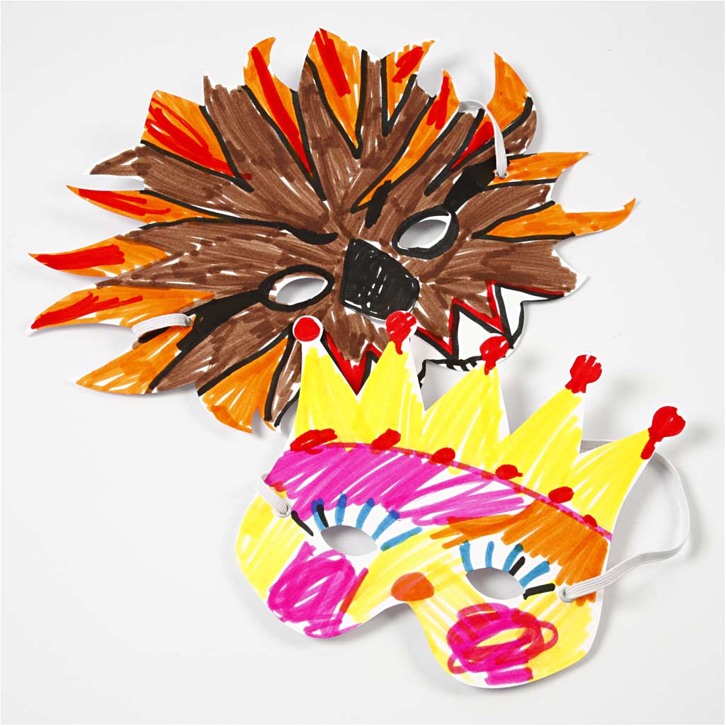 Creativ Company Fantasimaskers White, 5st.