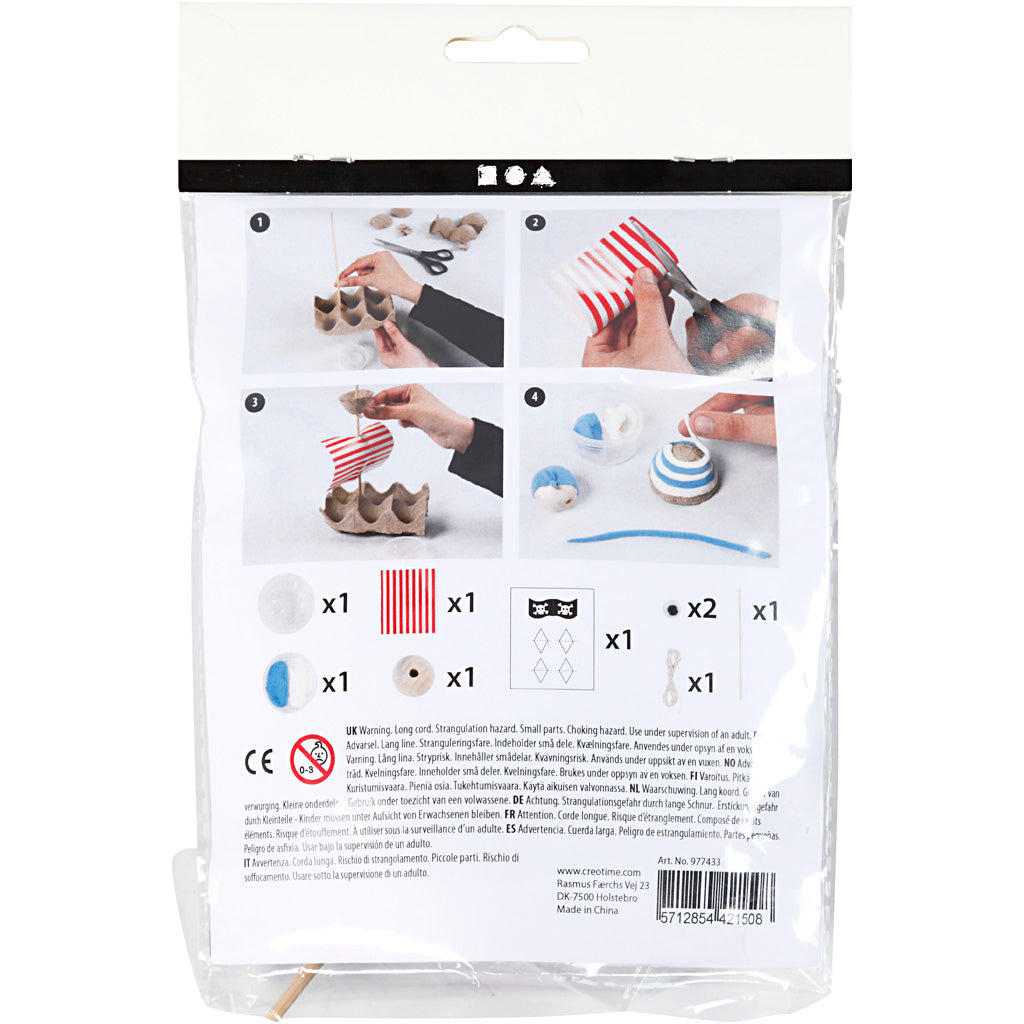 Creativ Company Mini Creative Kit egg box Pirate boat