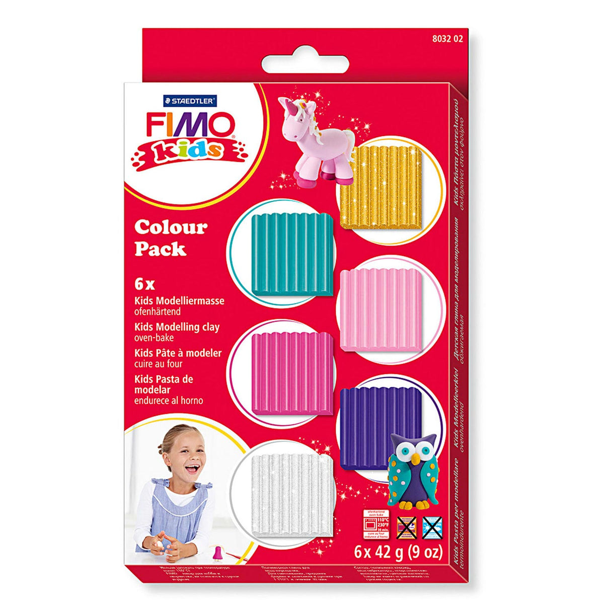 Fimo Kids Mounting Clay Extra colors, 6dlg.