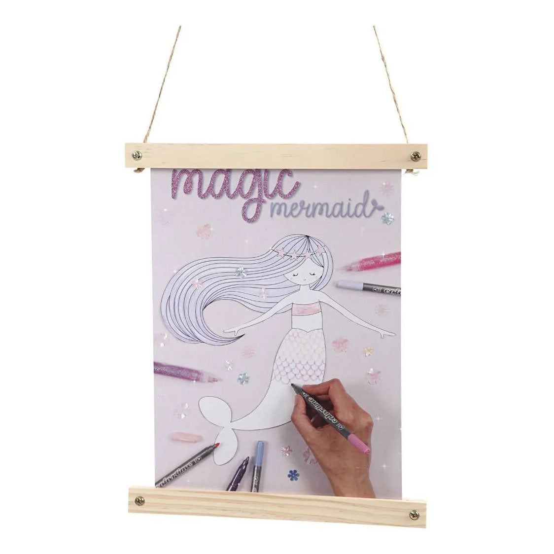 Pendentif affiche en bois pour format A4.
