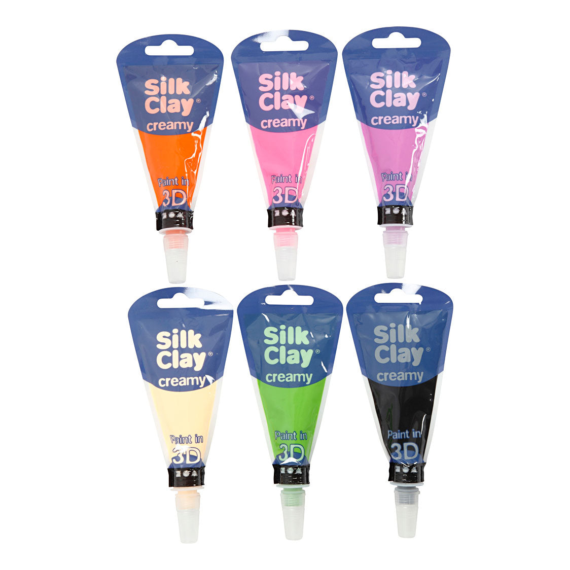 Couleurs supplémentaires crémeuses en argile en soie, 6x35 ml