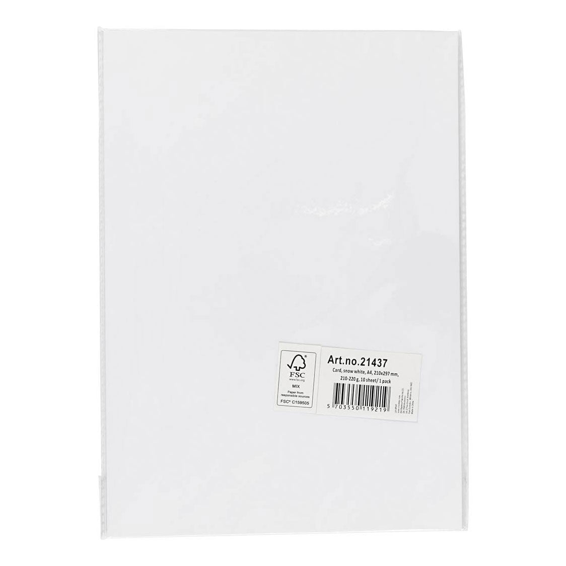 Creativ Company karton White A4 210-220G, 10 listov