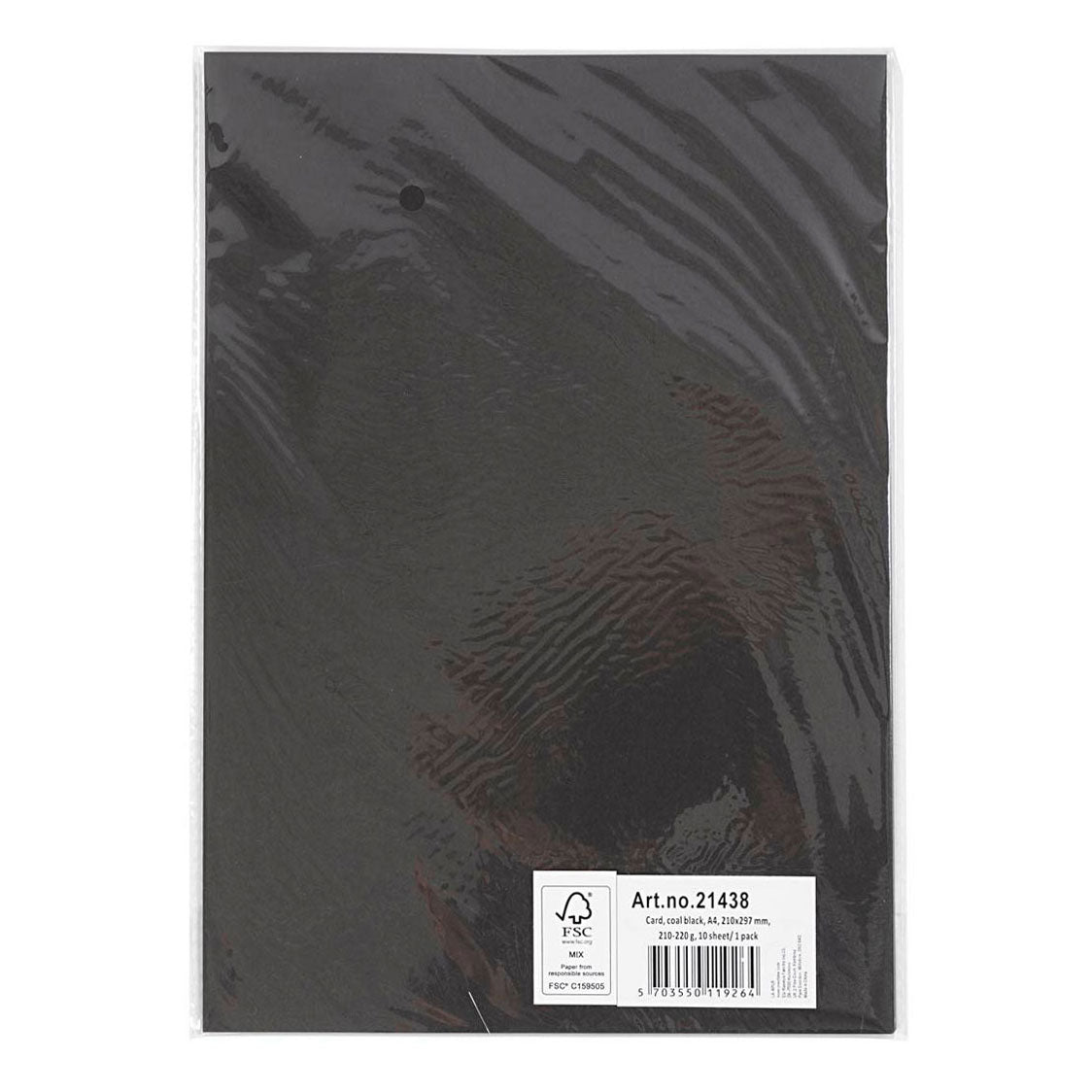 Creativ Company Karton Black A4, 210-220G, 10 Blätter