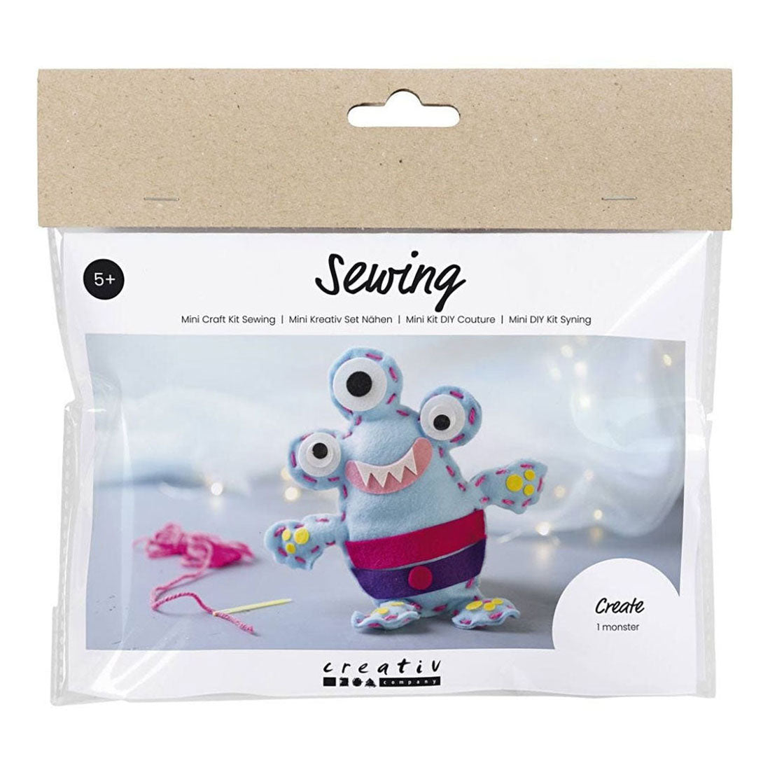 Creativ Company Mini Hobbyset Se coudre en feutre monstre