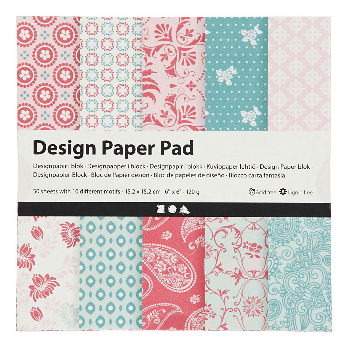 Creativ podjetje Design Paper Block Pink, 50 listov