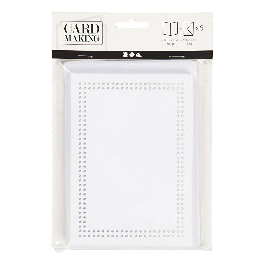 Tarjetas de la compañía de creativ a bordado blanco, conjunto de 6