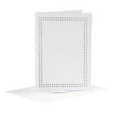 Tarjetas de la compañía de creativ a bordado blanco, conjunto de 6
