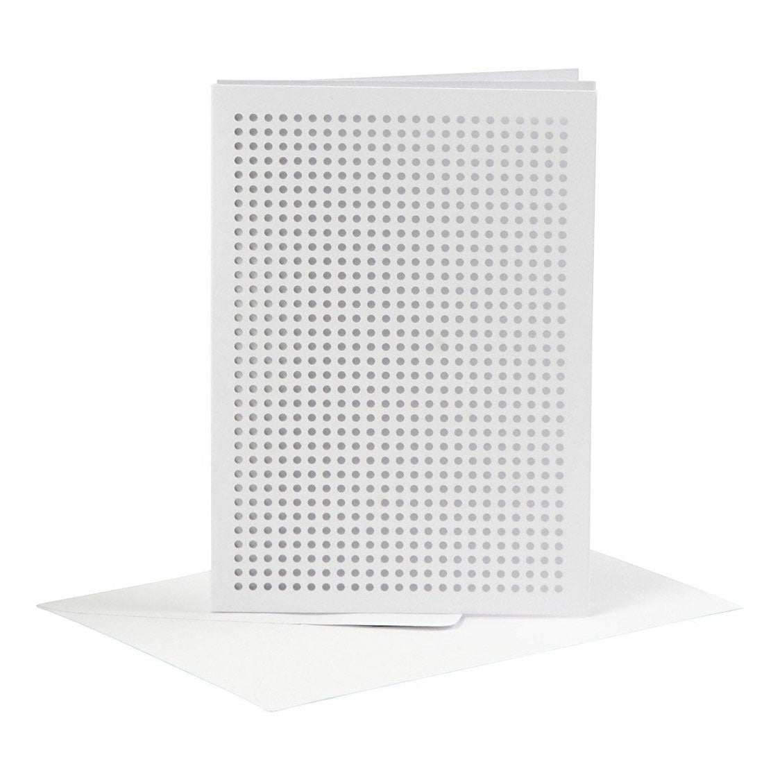 Tarjetas de la compañía de creativ a bordado blanco, conjunto de 6