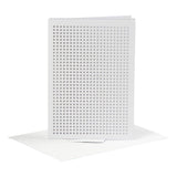 Tarjetas de la compañía de creativ a bordado blanco, conjunto de 6