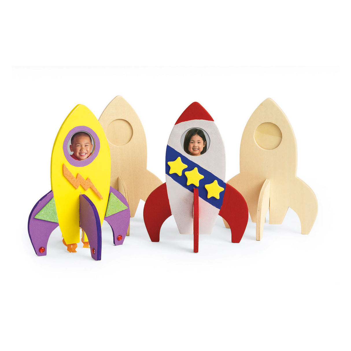 Colorations - Rocket de cadre photo en bois, ensemble de 12