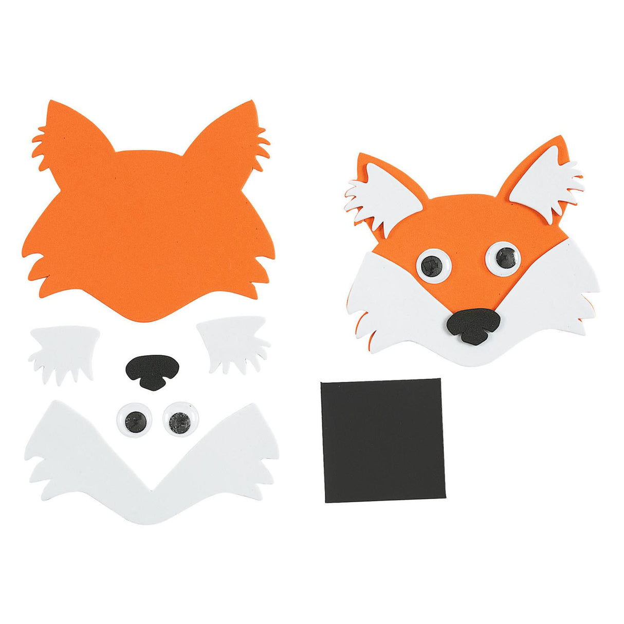 Colorations - Les visages d'animaux en mousse font un ensemble d'artisanat, 36dlg.