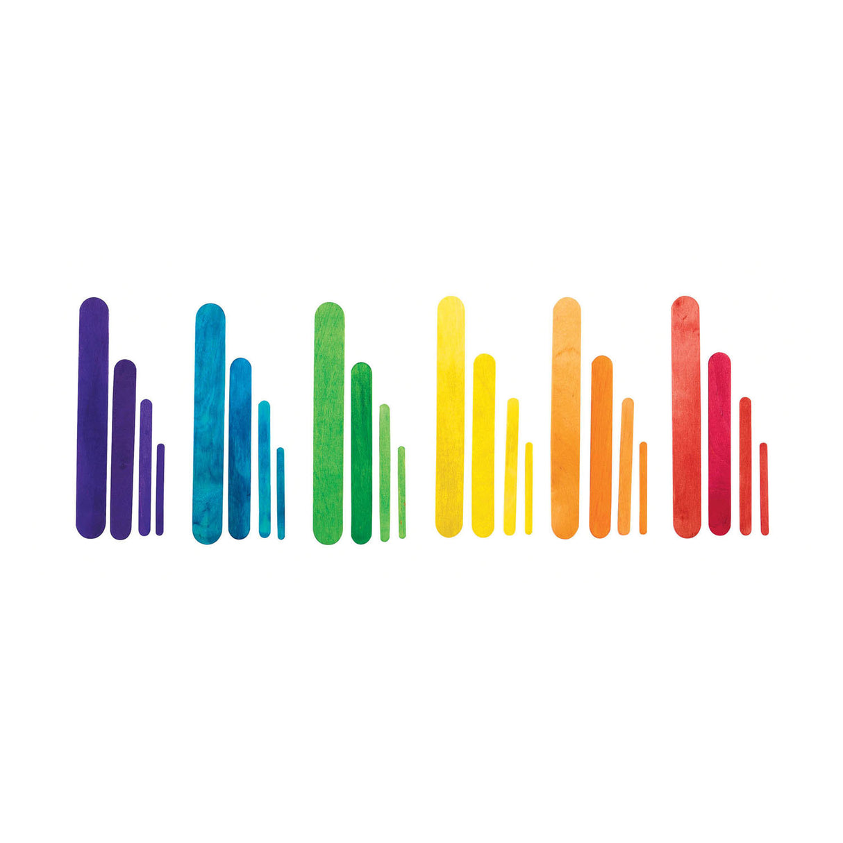 Colorations - Colored Wood Craft Sticks Classroom Package, 1200st.