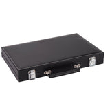 Spill Backgammon am Koffer schwaarz