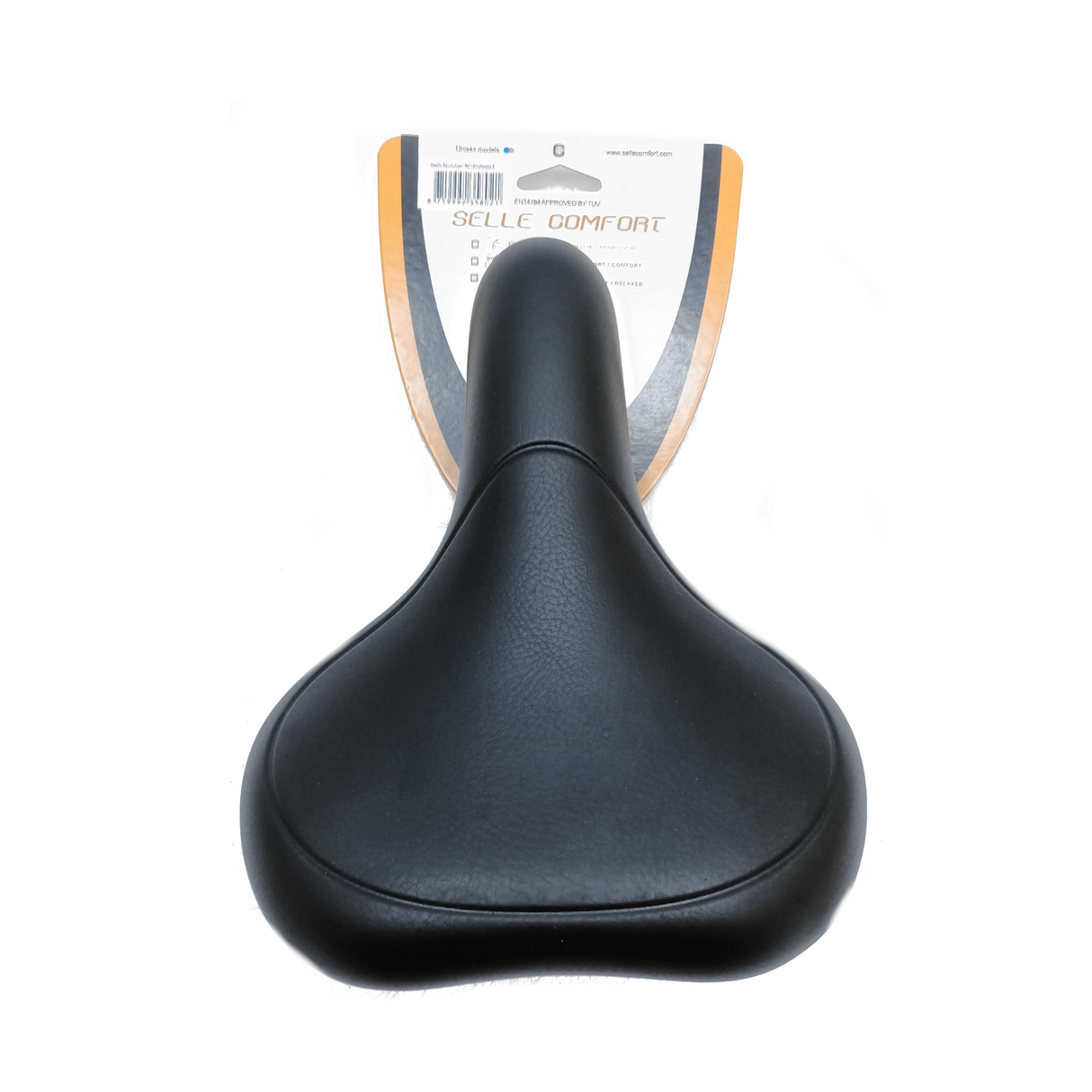 Selle Komfort Saddel E-Vëlo schwaarz, ouni Noos