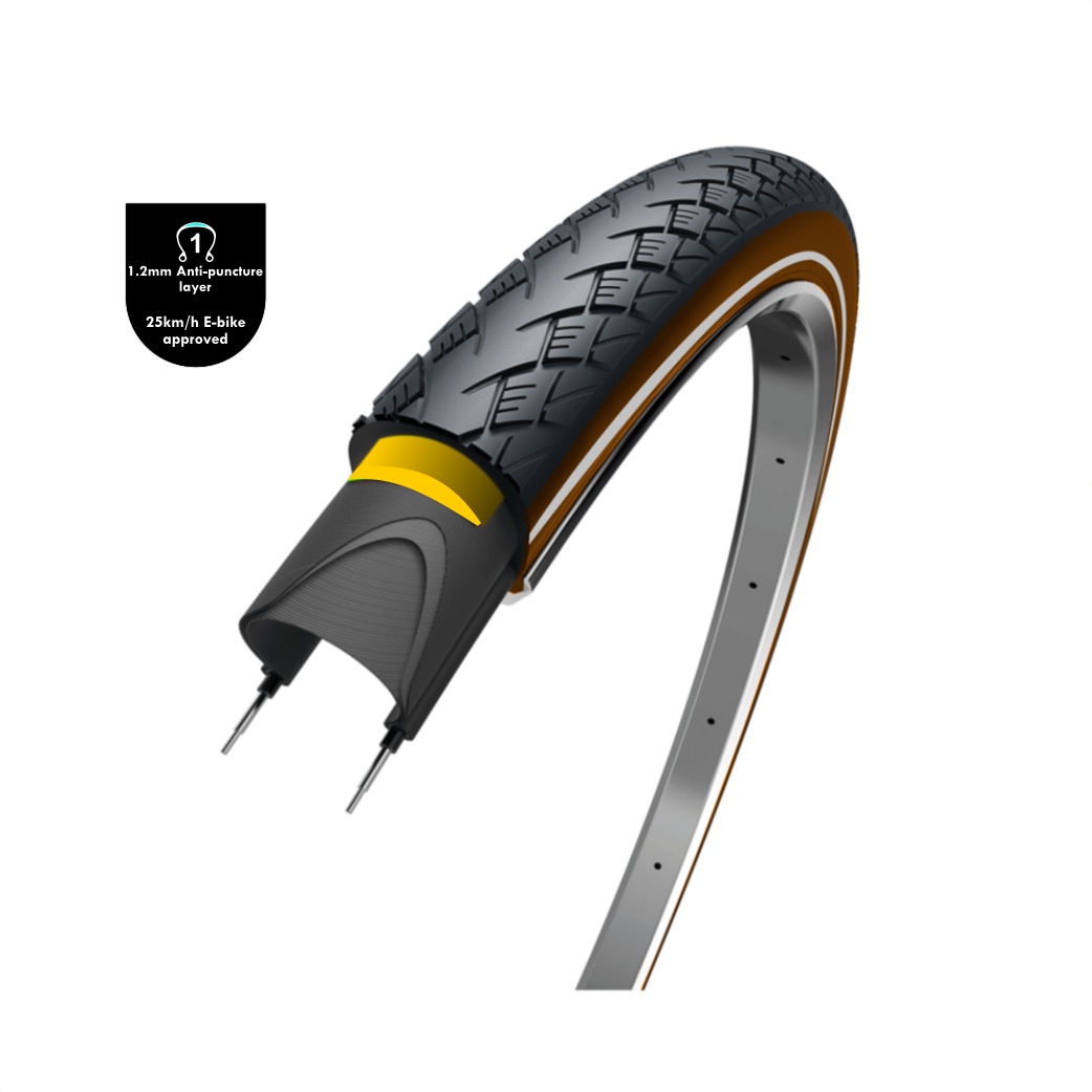 Wolff Traveler (1,2 mm proti tekaški plasti), črno rjava z odsevom, 28x1.75, Etro 47-622