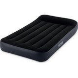 Intex 64146 Kissen Ruhe Klassiker Twin Lufbett + Pumpe 99x191x25 cm Schwarz