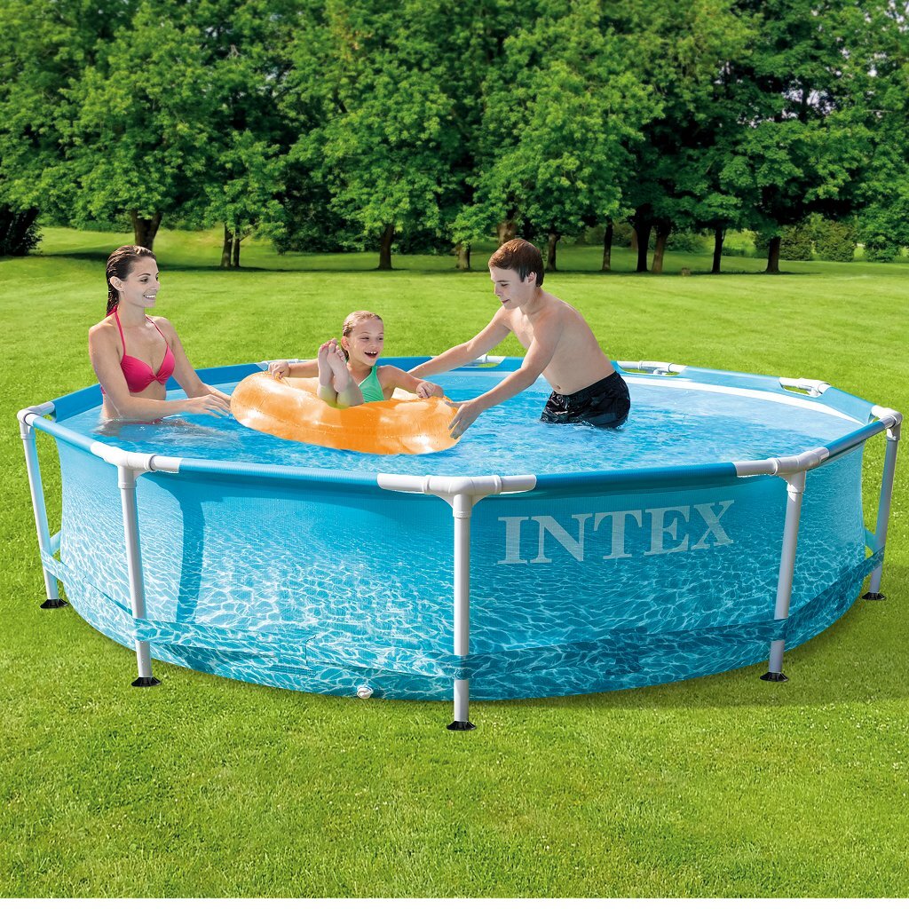 Piscina di nuoto in metallo in metallo Intex 28206NP sulla spiaggia da spiaggia