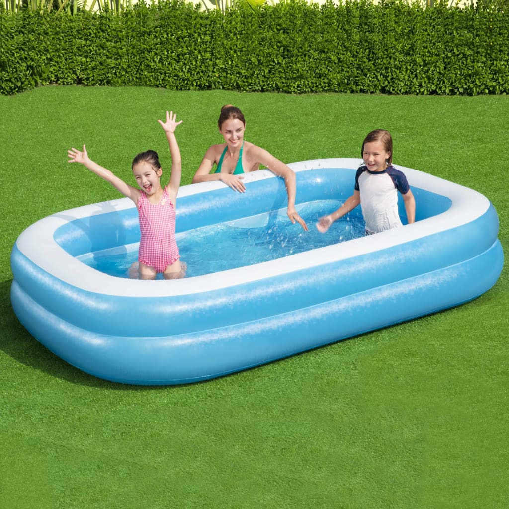 Bestway Family Swimming Pool Inflable Rectangular 262x175x51cm Blanco azul