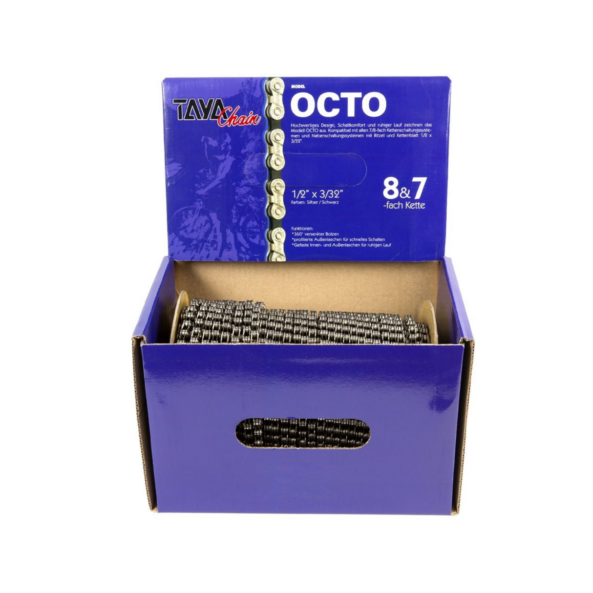 Taya halskjede okto 1 2x3 32,7-8 hastighet, svart sølv, 30mtr rull